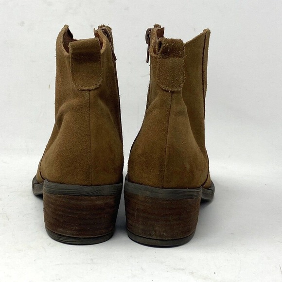Marroqui Sanchez Brown Suede Ankle Boots Women 6.5 Zip Made In Spain - Picture 3 of 7